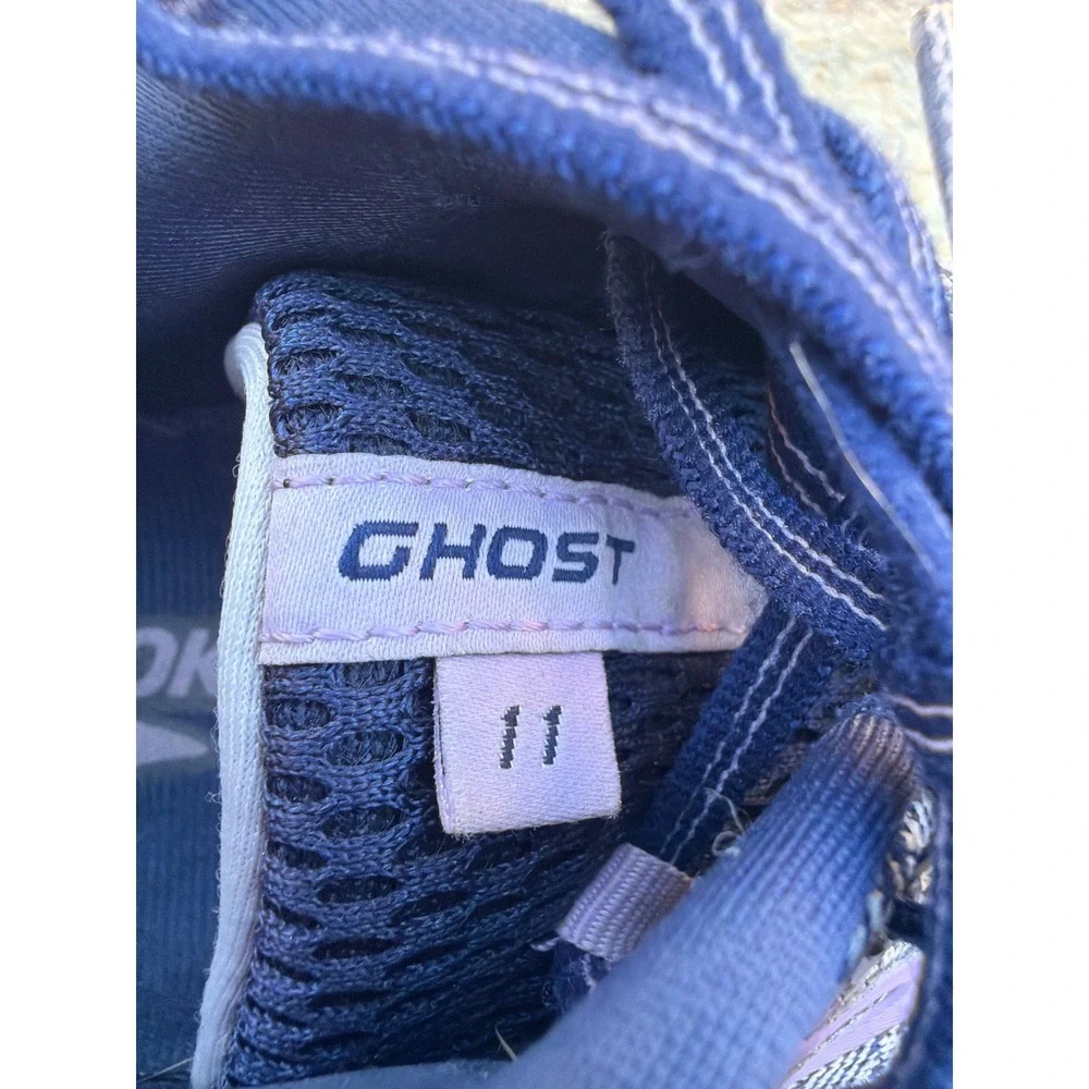Brooks Ghost 11 Mens Running Shoes Navy Purple Mesh Sneakers 1202771B406 Size 11